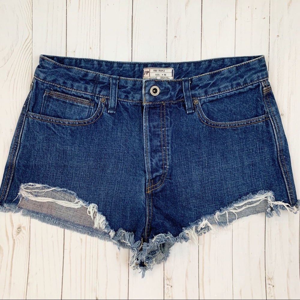 Free People Logan High Rise Cut Off Jean Shorts